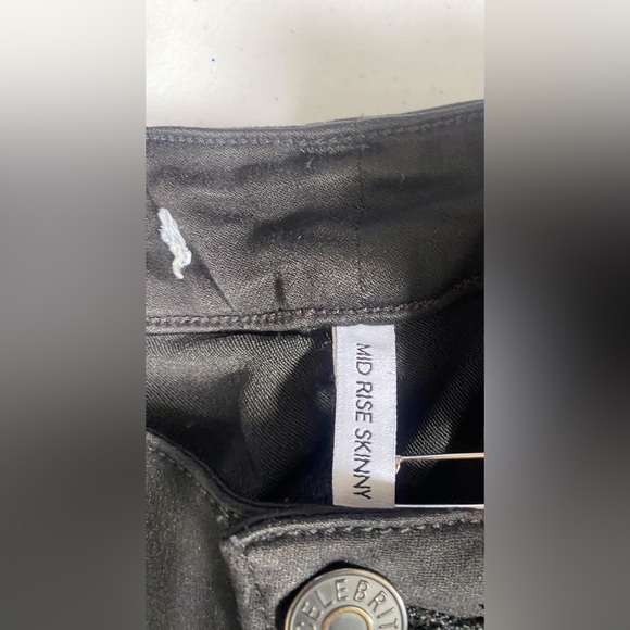 Celebrity Pink Black Wash Mid Rise Skinny Jeans - Picture 4 of 4